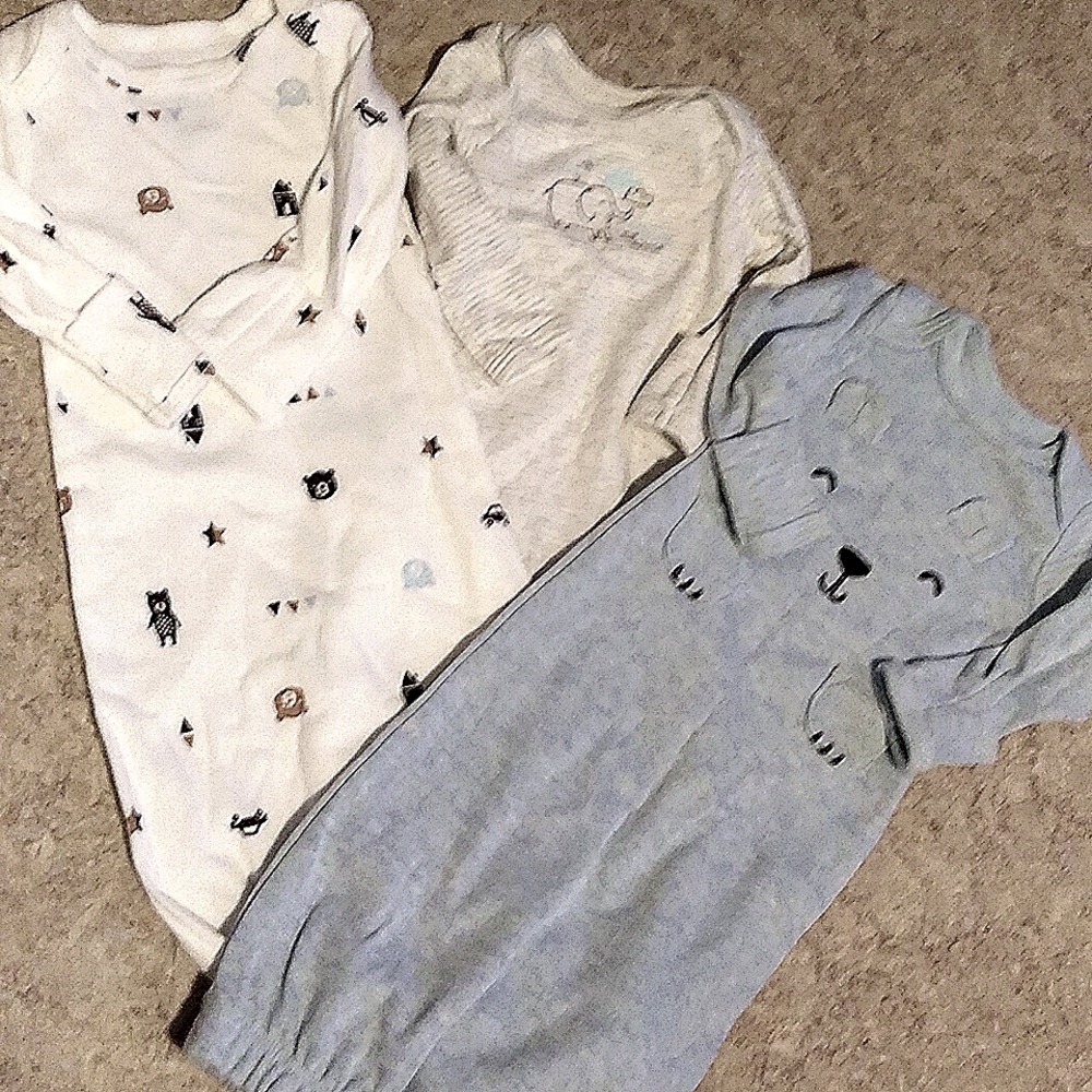Carter's (Preemie) 3pk Variety Boy sleepers